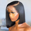 Bob Wig Brazilian Hair Lace Front Human Hair Wig  Pre Plucked Natural Color